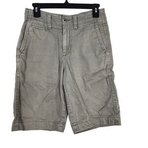 American Eagle Mens Shorts Size 26 Longboard Chino Khaki Light Gray 100% Cotton